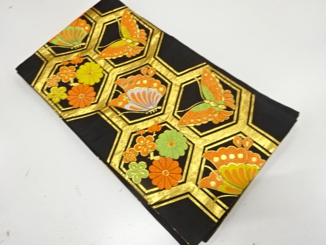 JAPANESE KIMONO / ANTIQUE CHILDRENS OBI (MATERIALS) / WOVEN TORTOISESH